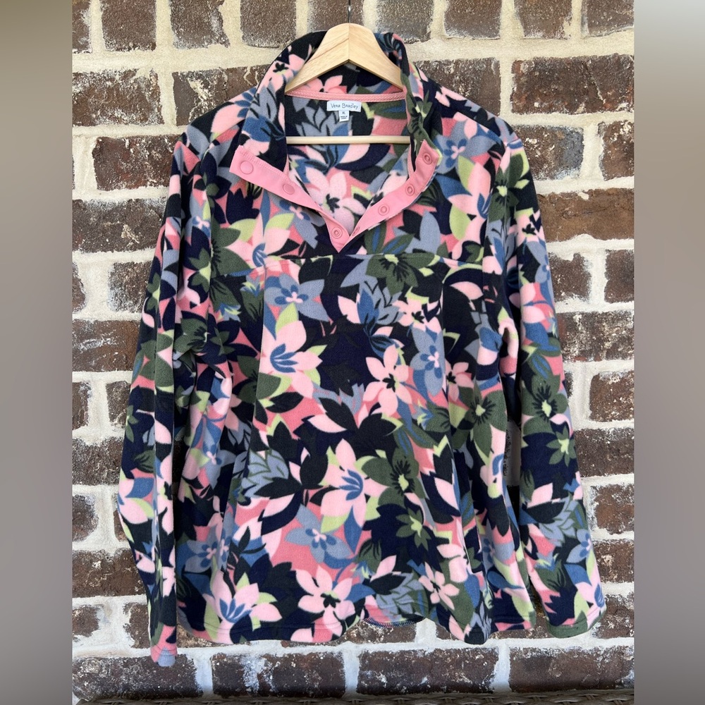 Vera Bradley: Floral Fleece Pullover: Size XL